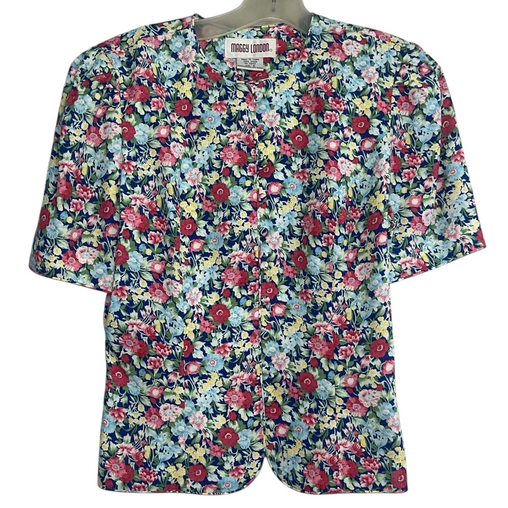 Vintage Maggy London two piece floral skirt & blouse. Size 6 GUC to EUC. - Picture 6 of 13